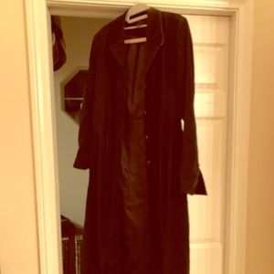 Long black velvet coat